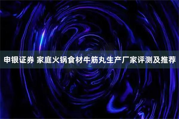 申银证券 家庭火锅食材牛筋丸生产厂家评测及推荐