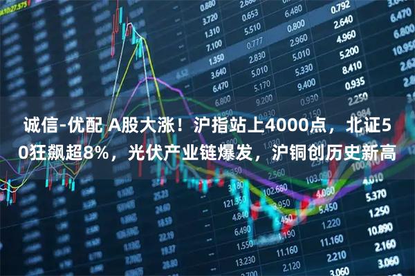 诚信-优配 A股大涨！沪指站上4000点，北证50狂飙超8%，光伏产业链爆发，沪铜创历史新高